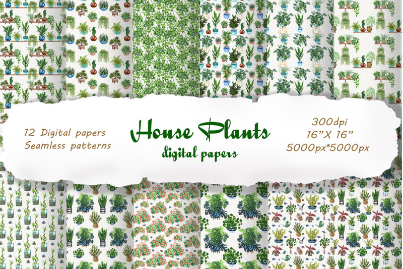 house-plants-digital-papers