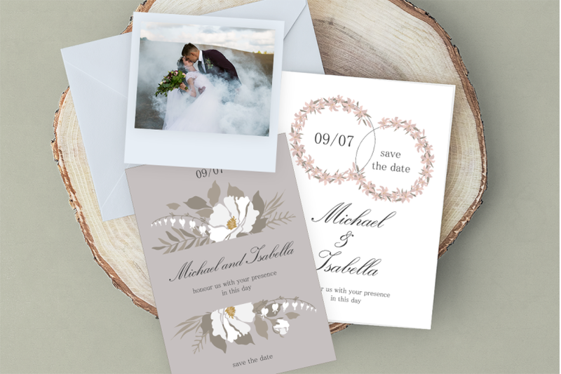 wedding-invitations-and-flowers-clipart-set