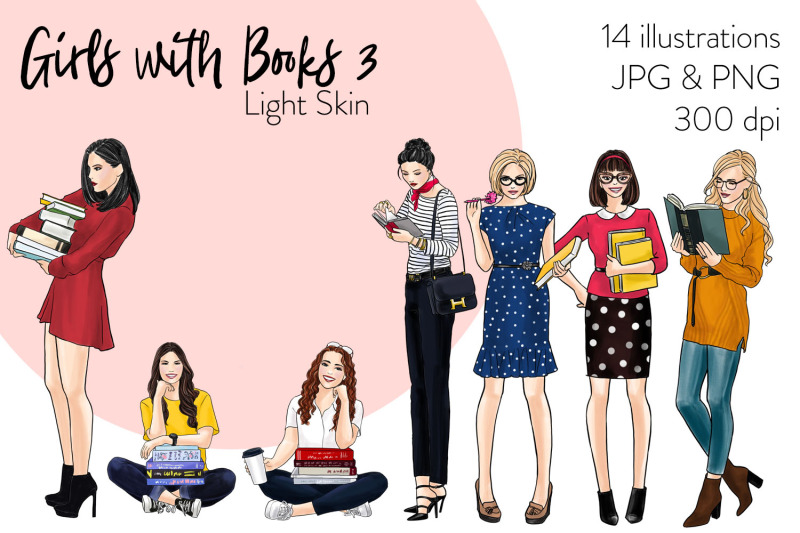 watercolor-fashion-clipart-girls-with-books-3-light-skin