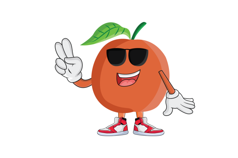 apricot-with-sunglasses-and-peace-sign-fruit-cartoon-character
