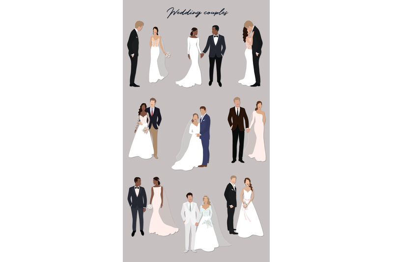 wedding-sweet-couples-illustration-set