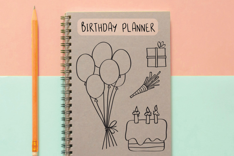 birthday-party-hand-drawn-cakes-candles-balloons-banner