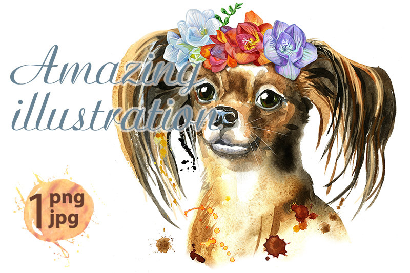 watercolor-portrait-of-long-haired-toy-terrier