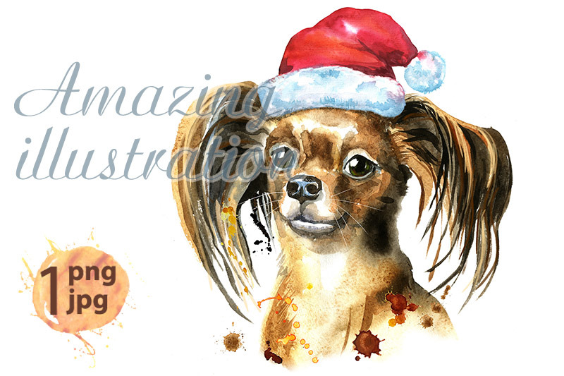 watercolor-portrait-of-long-haired-toy-terrier