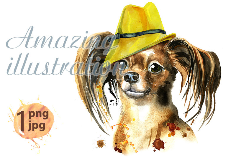 watercolor-portrait-of-long-haired-toy-terrier