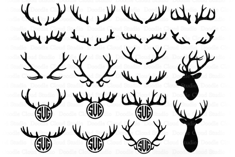 deer-horns-bundle-svg-deer-horns-monogram-svg