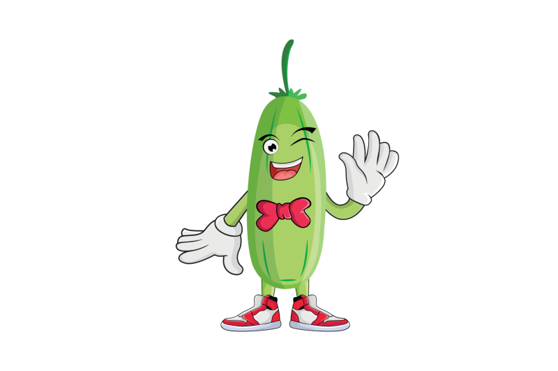 bilimbi-with-bowtie-waving-greeting-fruit-cartoon-character