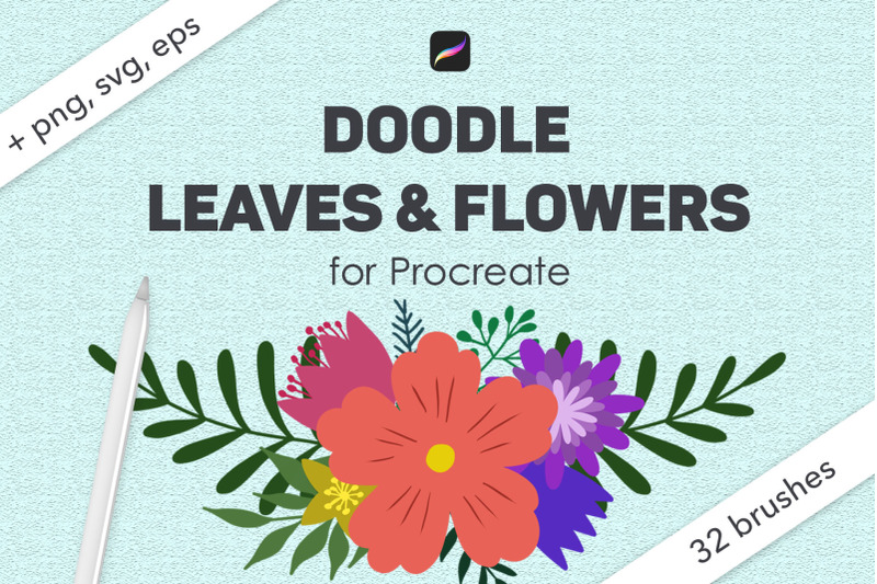 doodle-leaves-procreate-botanical-brushes-foliage-stamps