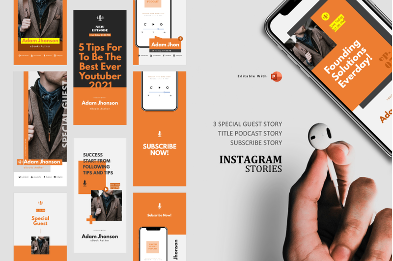 podcast-instagram-stories-and-post-template-motivationer-podcaster