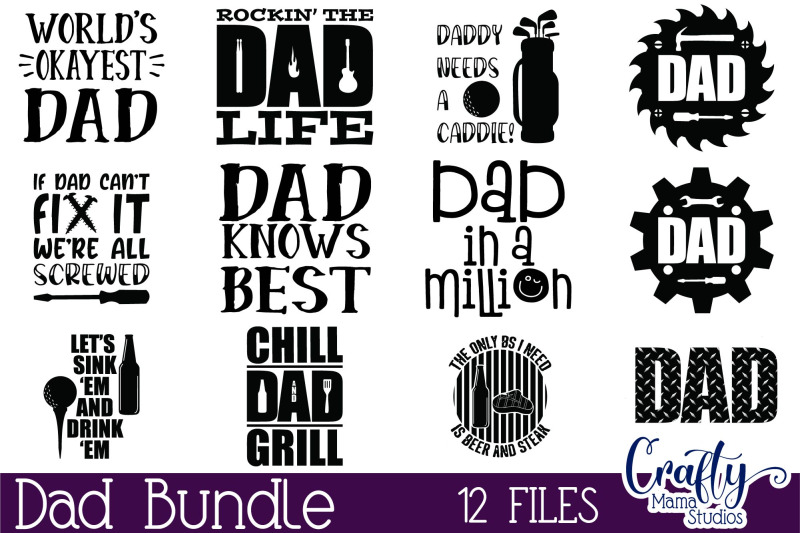 Download Dad Svg Bundle, Dad Life Svg, Father's Day Svg By Crafty Mama Studios | TheHungryJPEG.com