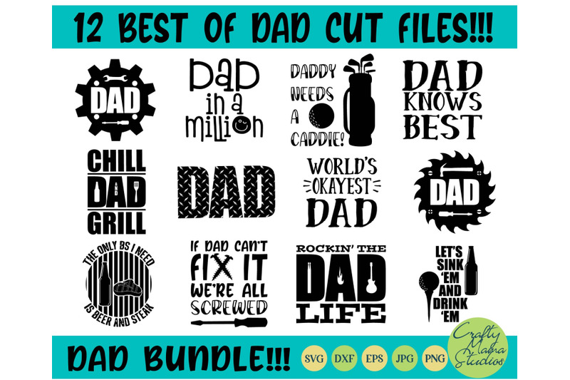 Download Dad Svg Bundle, Dad Life Svg, Father's Day Svg By Crafty Mama Studios | TheHungryJPEG.com