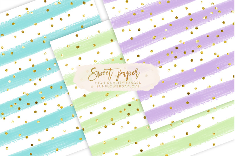 pink-gold-stripes-digital-papers-gold-confetti-paper