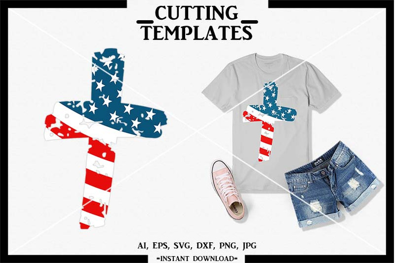 Download Cross, American Flag, 4th of July, Distressed, Cricut ...