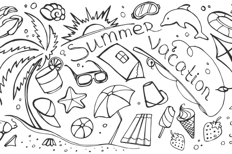 doodle-vector-set-of-summer-vacation