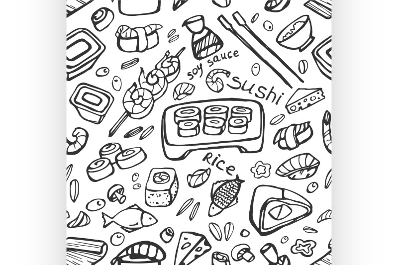 japanese-food-sushi-doodle-pattern