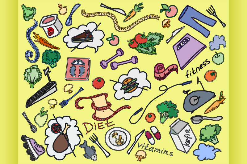 doodle-vector-set-of-diet