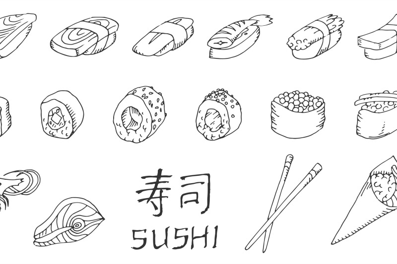 sushi-set-hand-drawing