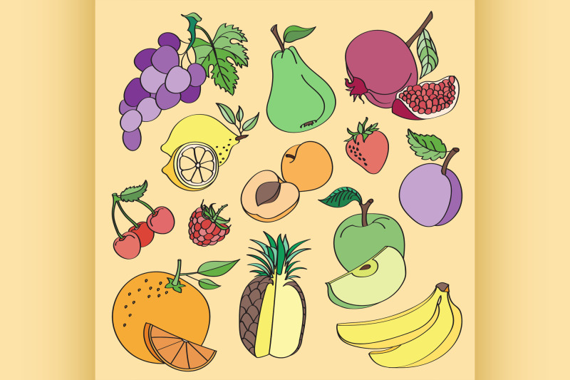doodle-vector-fruit