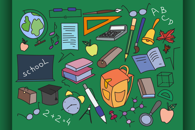 doodle-vector-set-of-learning