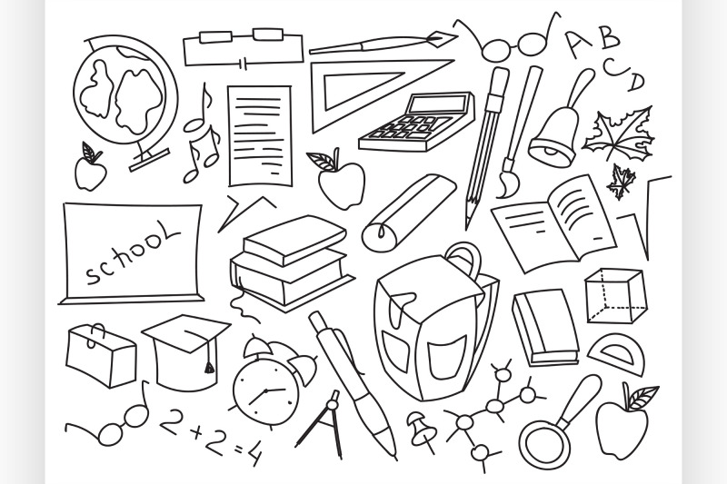 doodle-vector-set-of-learning