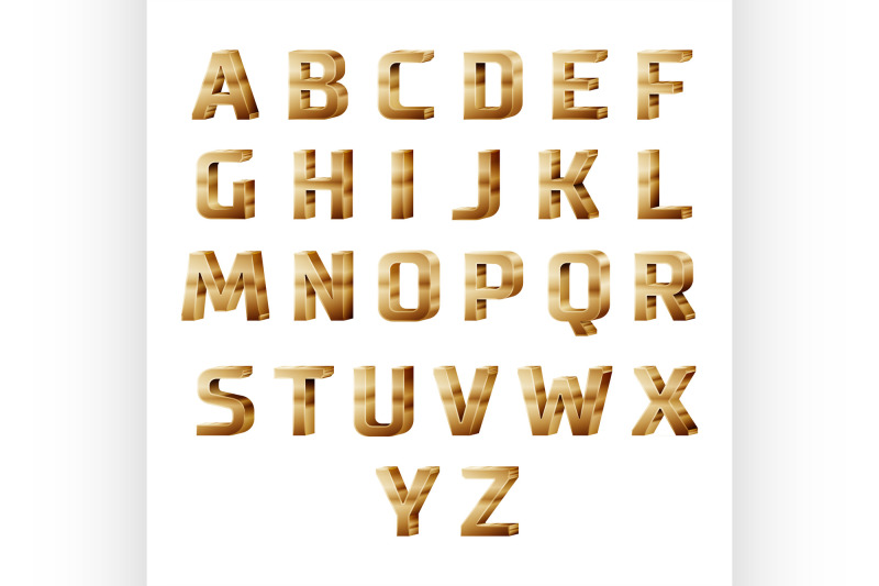 golden-3d-alphabet