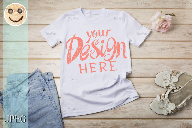 womens-t-shirt-mockup-with-rose-and-sandals