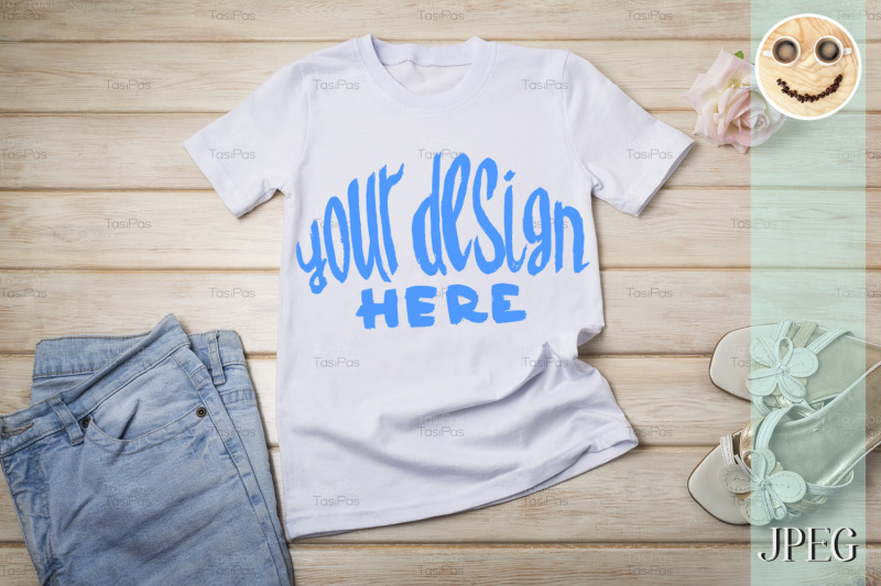 womens-t-shirt-mockup-with-rose-and-sandals