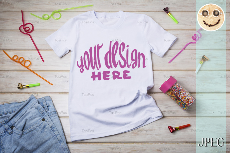 kids-t-shirt-mockup-with-birthday-party-decor