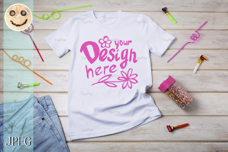 kids-t-shirt-mockup-with-birthday-party-decor