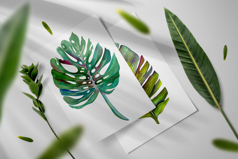 exotic-flowers-clipart-tropical-leaves-beach-wedding