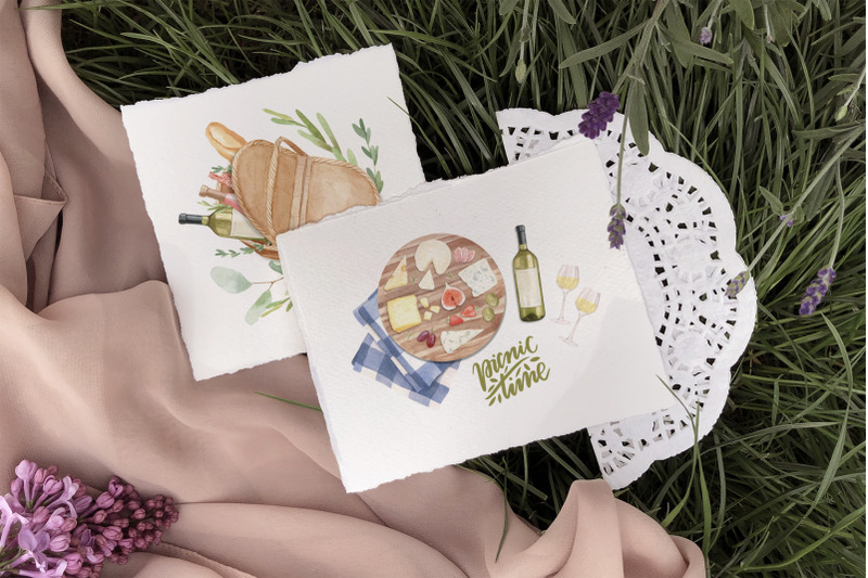 picnic-time-watercolor-illustration-set