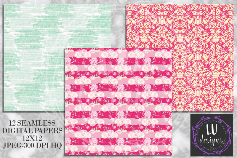 pink-wedding-flowers-digital-papers-floral-seamless-backgrounds