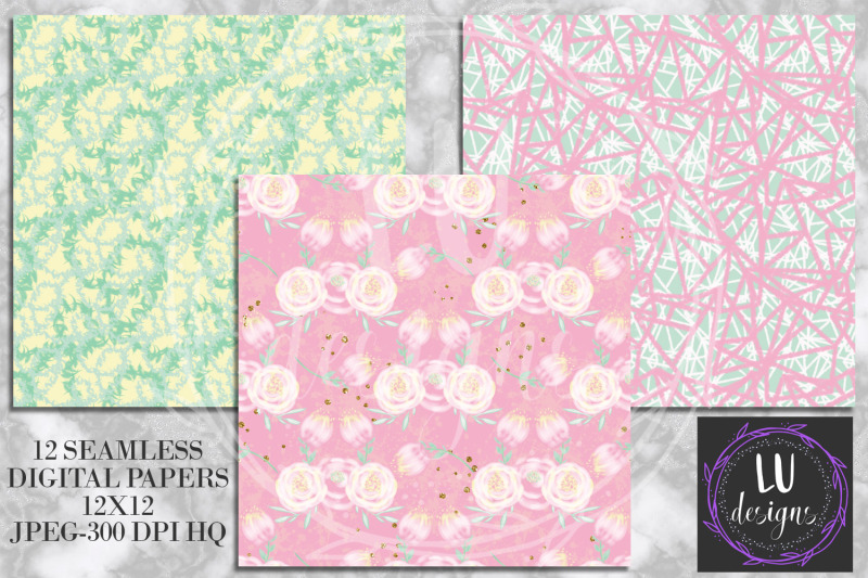 pink-wedding-flowers-digital-papers-floral-seamless-backgrounds