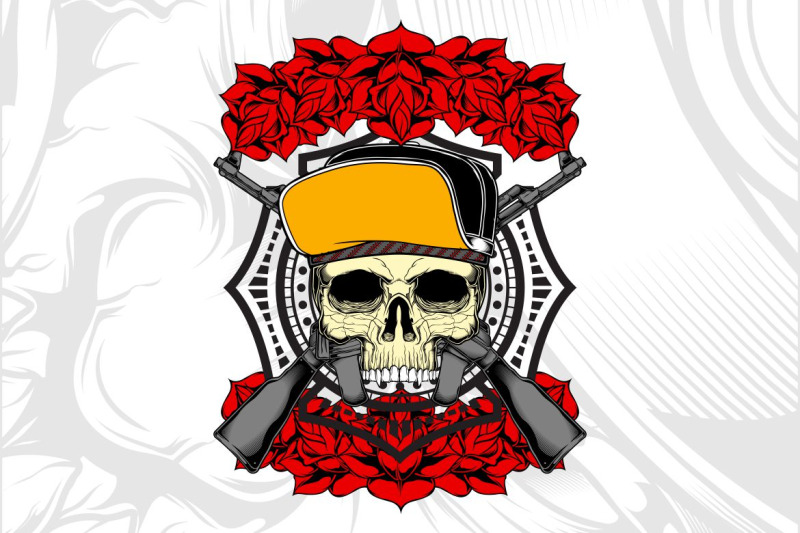 skull-wearing-hat-with-rose