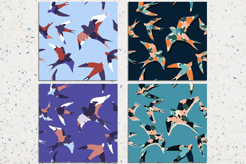 swallows-seamless-patterns