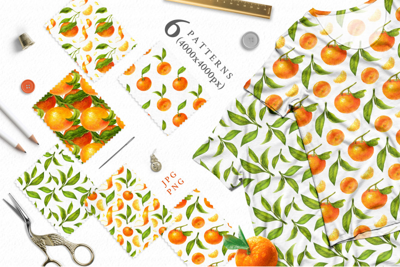 tangerines-watercolor-clip-art