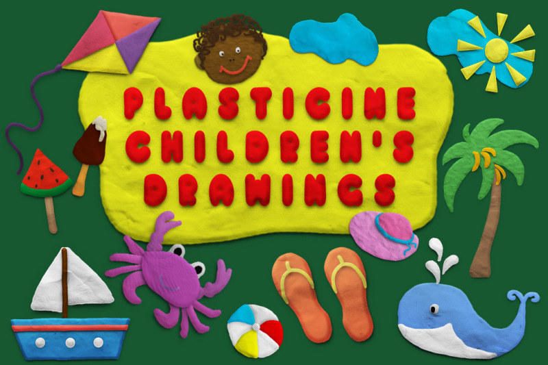 children-039-s-plasticine-drawings-on-the-theme-of-summer