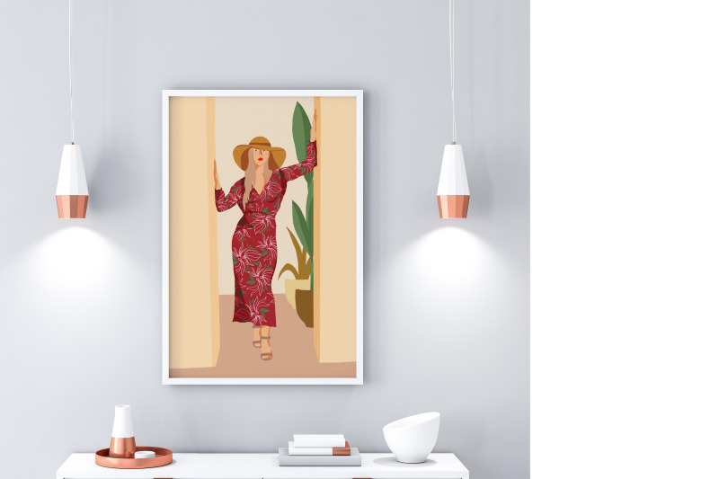 beach-girl-flat-illustration-4-png-5-posters