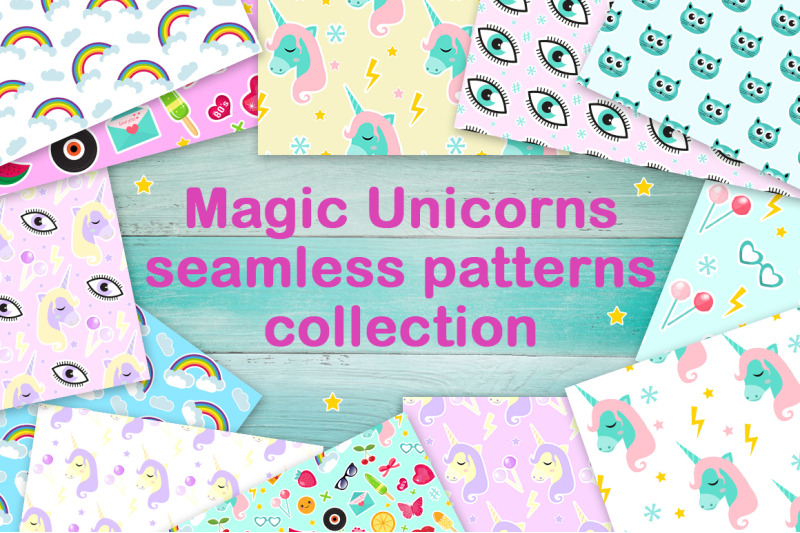 magic-unicorn-pattern-and-stickers-set