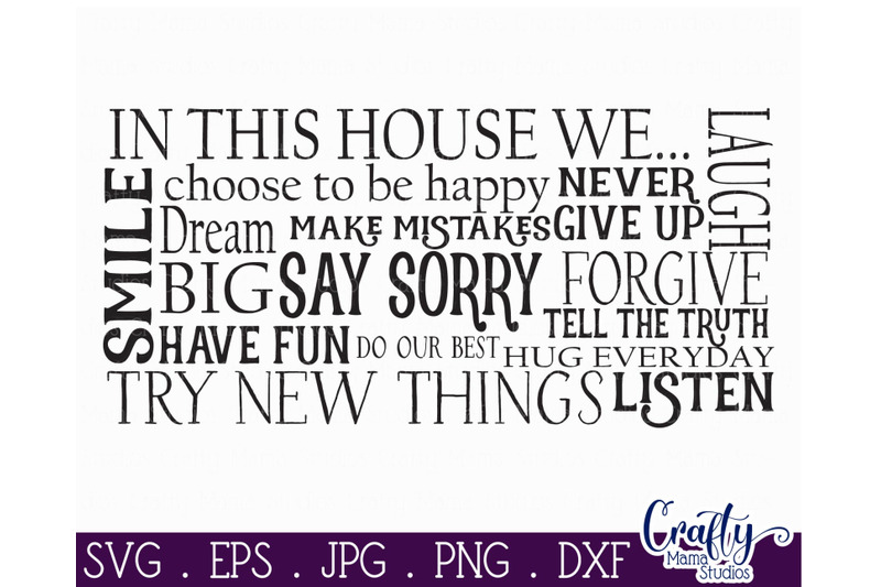 Download Family Svg, Family Rules Svg, In This House We Are Family By Crafty Mama Studios | TheHungryJPEG.com