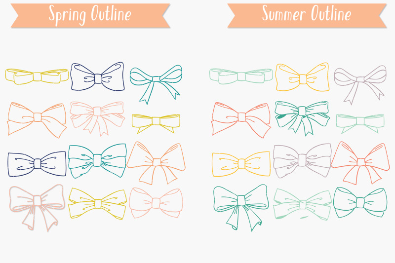 hand-drawn-bows-color-tie-illustration-ribbon-fashion-accessories