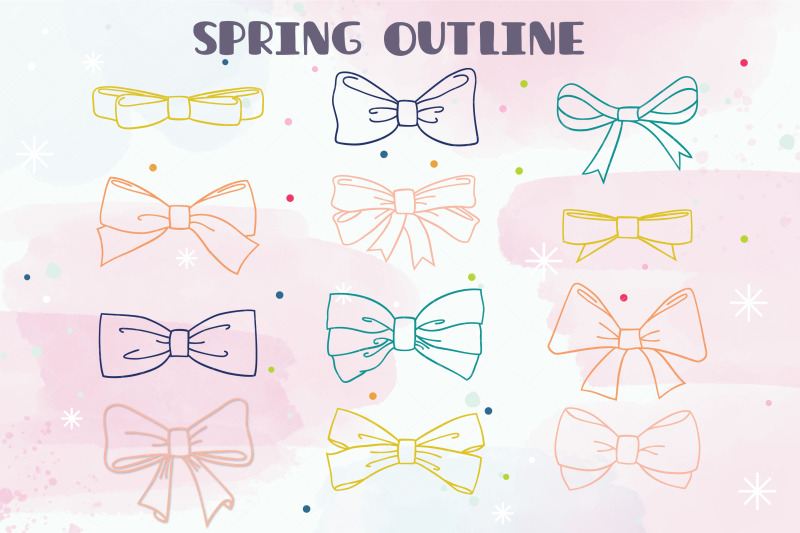 hand-drawn-bows-color-tie-illustration-ribbon-fashion-accessories