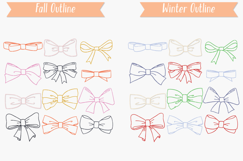 hand-drawn-bows-color-tie-illustration-ribbon-fashion-accessories