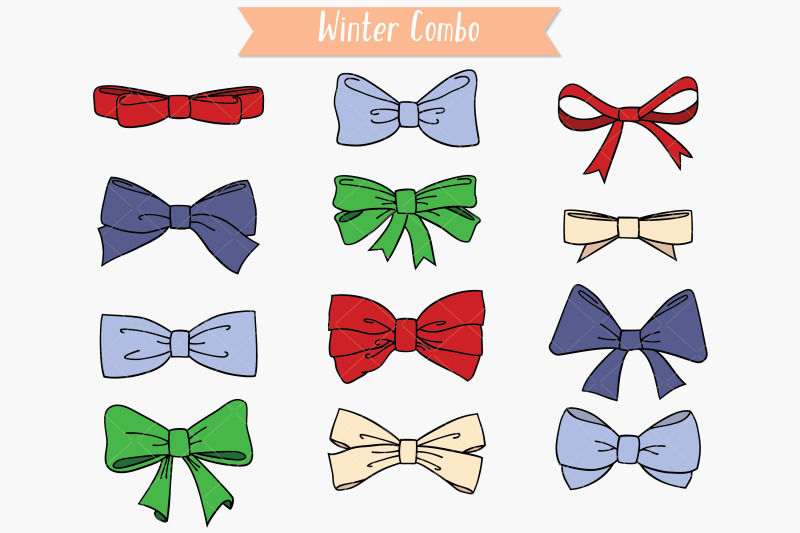 hand-drawn-bows-color-tie-illustration-ribbon-fashion-accessories