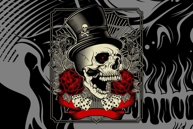 a-skull-wearing-a-magician-with-roses-hand-drawing-vector