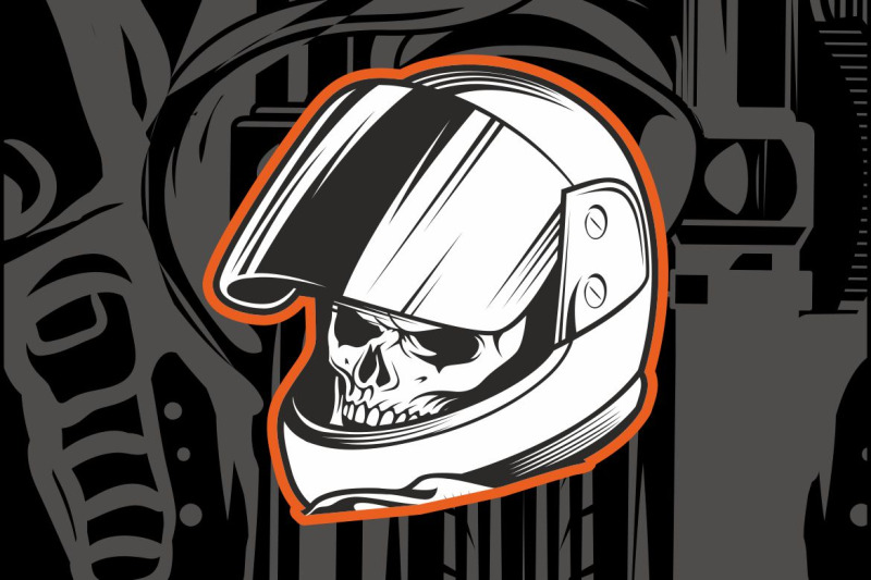 skull-wearing-a-racer-039-s-helmet-hand-drawing-vector