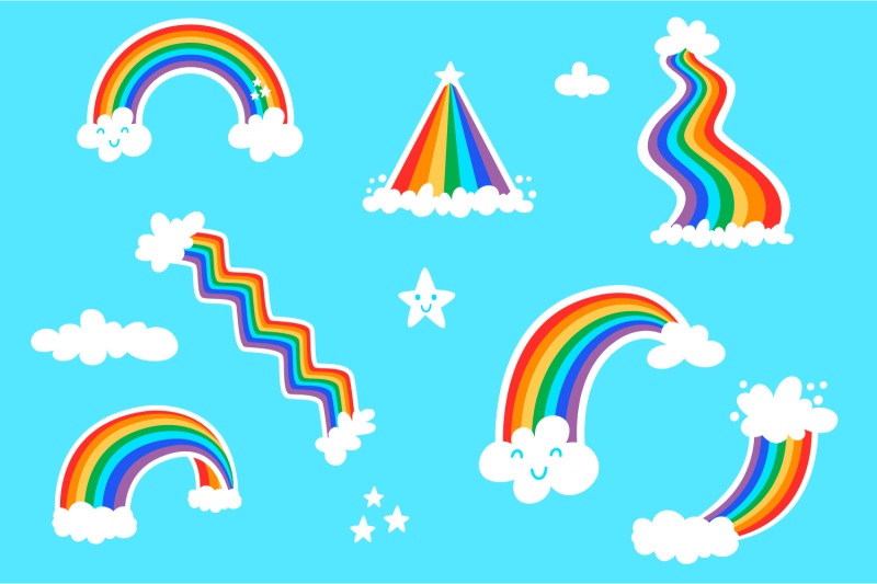 rainbow-vector-cartoon-cute-clip-art