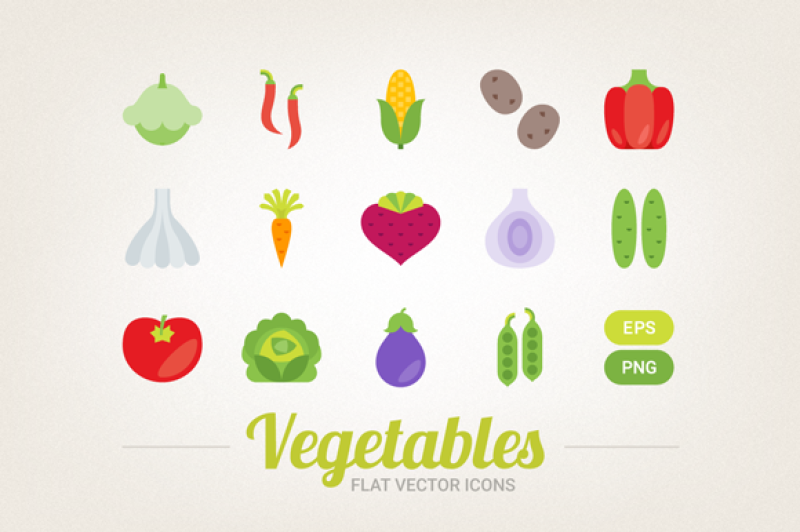 flat-vegetables-icons