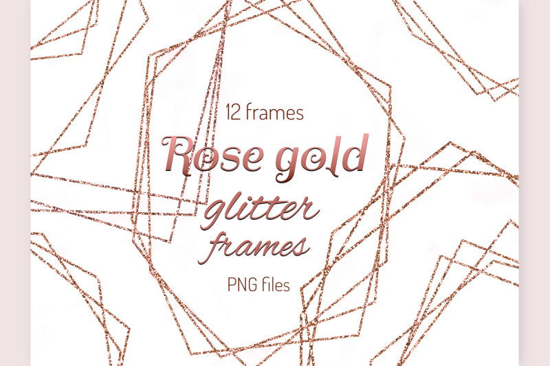 rode-gold-frames-clipart-glitter-polygonal-frame-invitation-decor