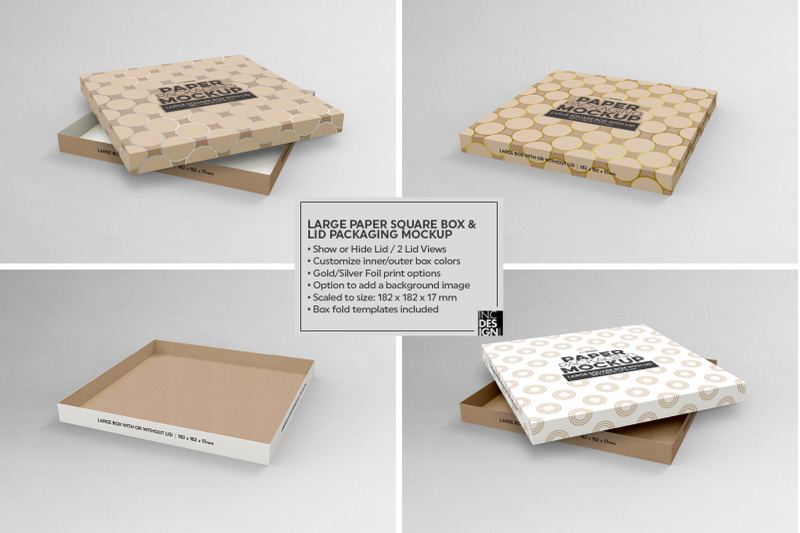 Download Paper Large Square Box and Lid Packaging Mockup By INC ...